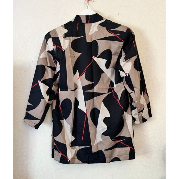 Vintage Bruestle Abstract Print Jacket 3/4 Sleeve Blazer Artsy Style - Picture 3 of 9